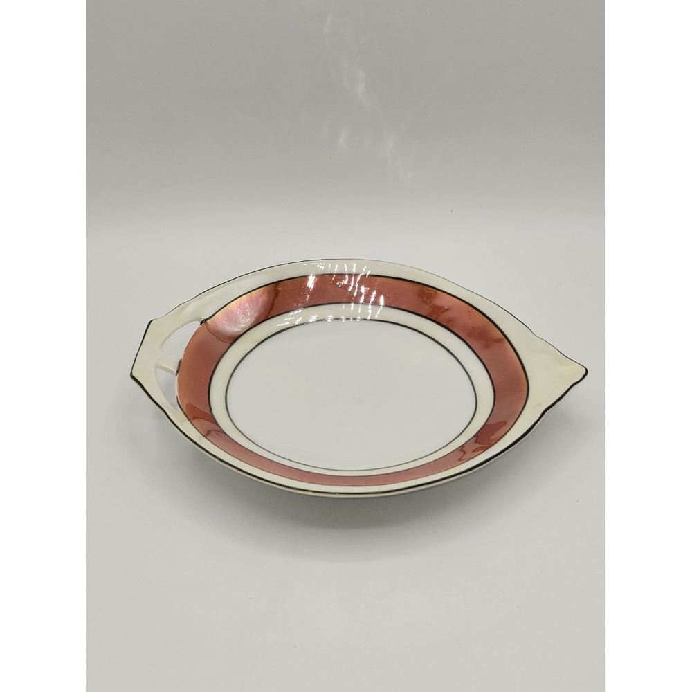 Bavaria Germany US Zone Porcelain Bonbon Relish Dish Copper Luster 7.25"